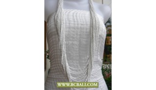 White Squins Layered Necklaces Multi Strand